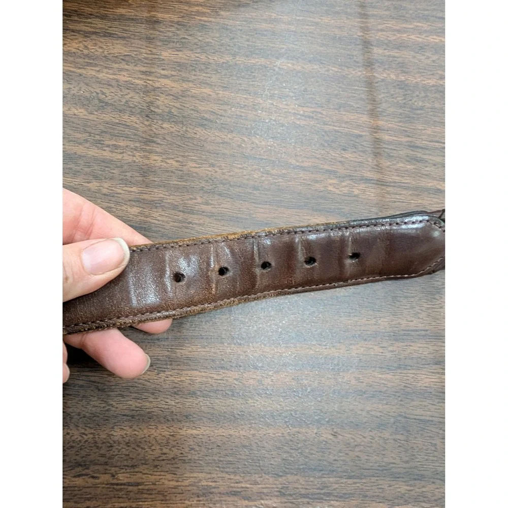 Coach Men's Vintage Brown Woven Leather Belt Brass Buckle 40 100‎ Turkey 5925